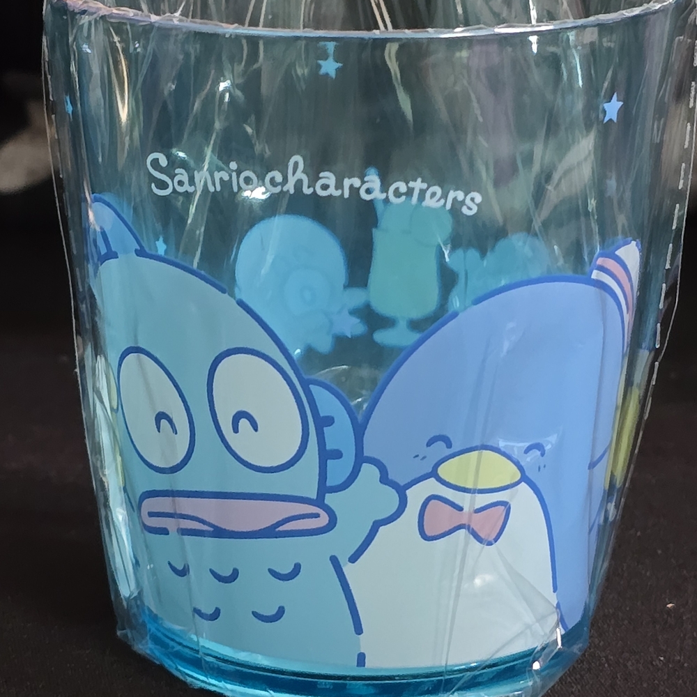 Blue Sanrio Hangyodon & Tuxedo Sam Cup